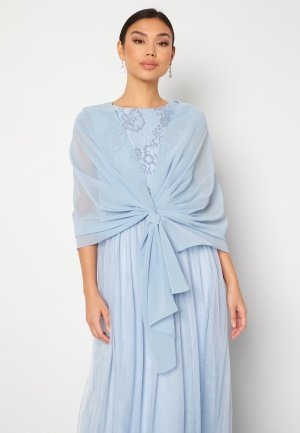 Bubbleroom Occasion Chiffon Shawl Dusty blue One size Bubbleroom Occasion Chiffon Shawl Dusty blue One size