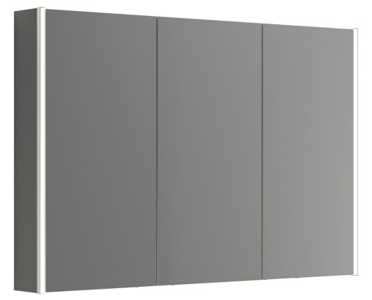 Dansani Ambi Speilskap med LED-lys 120x14,5x80 cm Grå Matt