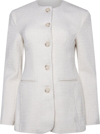 Malina Carol Fitted Boucle Blazer   Cream   40