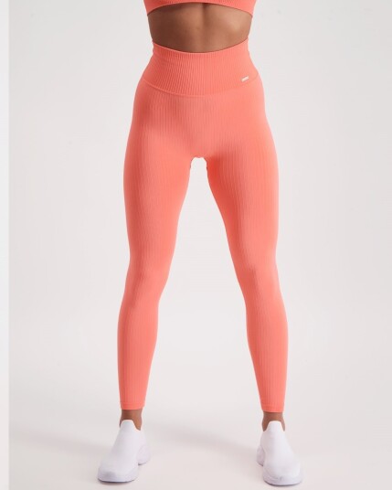 Aim'n Ribbed Seamless Tights Coral - M