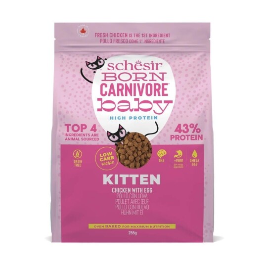 Schesir Born Carnivore Kylling Og Egg Kattunge 255 G