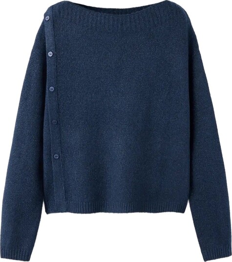 Mango Teen Lurex Jumper With Buttons NAVY M Mango Teen Lurex Jumper With Buttons NAVY M
