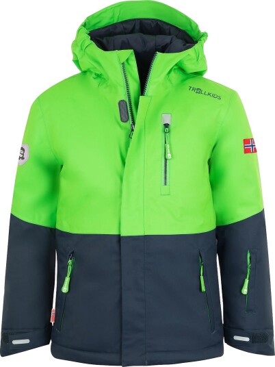 TrollKids Kids Hallingdal Jacket   BRIGHT GREEN/NAVY   116