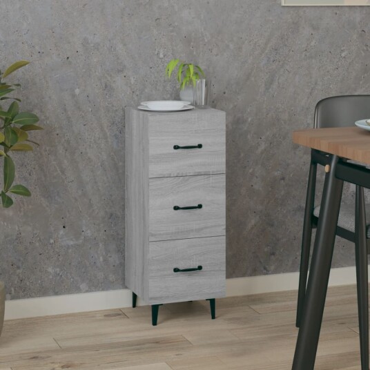 vidaXL Skjenk grå sonoma 34,5x34x90 cm konstruert tre