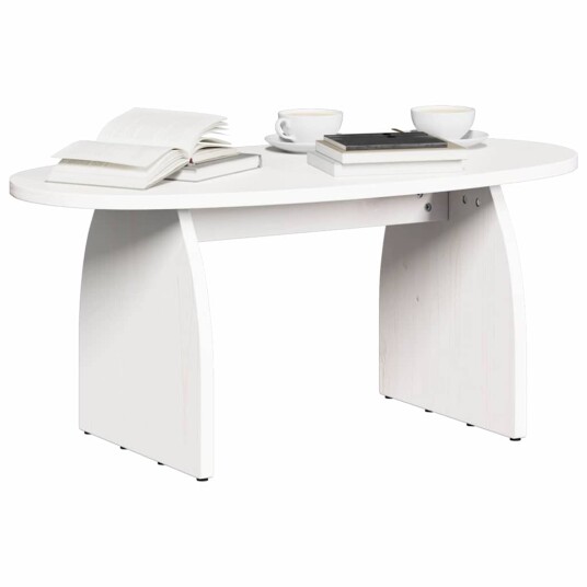 Kaffebord Hvit 80 x 40 x 35 cm Massiv furu tre