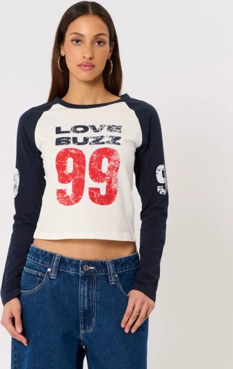 ABRAND Love Buzz Raglanwhite/Navy White S