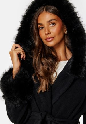 Chiara Forthi Charisma Wool Blend Coat Black M