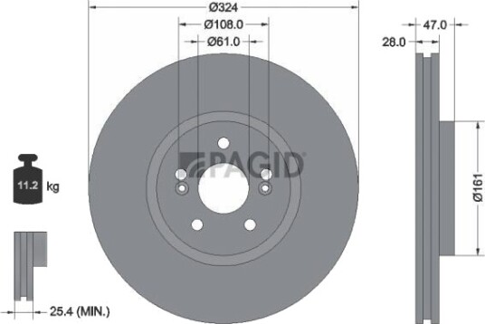 PAGID 54194NHC Bremseskive PAGID 54194NHC Bremseskive