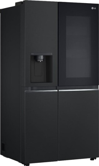 LG InstaView Side-by-side Kjøleskap med Vannautomat og Isdispenser i Matte Black
