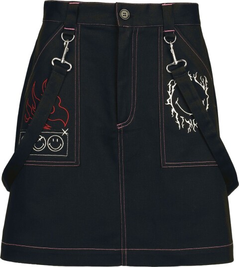 Hell Bunny   Rockabilly Kort skjørt   Dylan Skirt   XS til XXL   Damer   svart