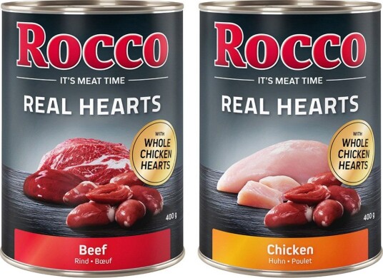 Rocco Real Hearts 12 X 400 G Miks Storfekjøtt & Kylling
