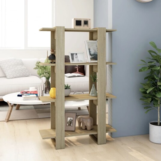 vidaXL Bokhylle/romdeler sonoma eik 80x30x123,5 cm vidaXL Bokhylle/romdeler sonoma eik 80x30x123,5 cm