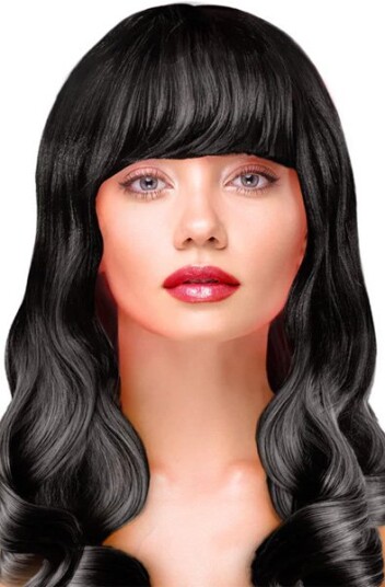 Party Wig Long Wavy Black Hair