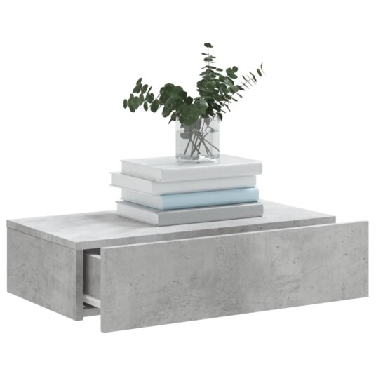vidaXL TV-benk med LED-lys betonggrå 60x35x15,5 cm 8721012262034