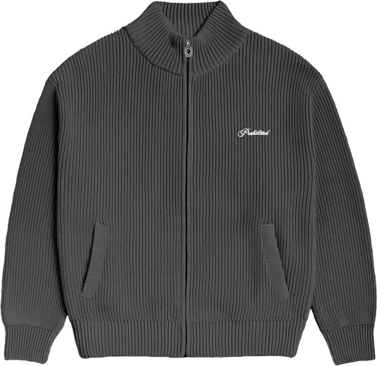 Prohibited Campus Knit Jacket DARK GREY S Prohibited Campus Knit Jacket DARK GREY S