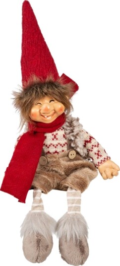 Sittende Nissealv Figur Gutt Juledekorasjoner 78085