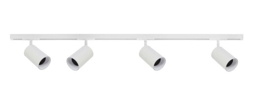 Antidark Designline Tube Pro komplett 1,9 meter spotskinne med 4 spotter GU10 - Hvit