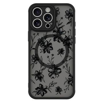 iPhone 12 Pro Stilig beskyttende magnetisk deksel Blekkblomster