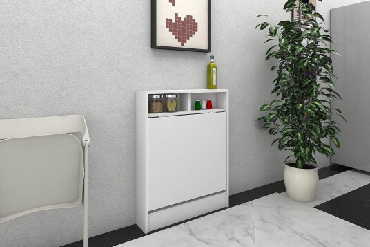 Veggskrivebord Lalenius 70cm med Oppbevaringshylle Sammenleg Hvit
