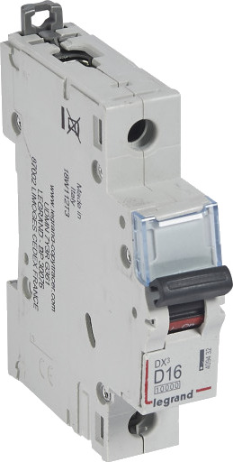 Legrand DX³ MCB automatsikring D16 1P 1M 10/16kA