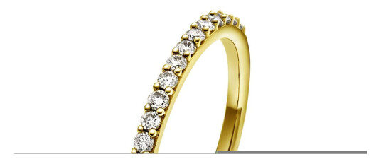 Johanne rekkering i 375 gult gull med diamanter 0,25 ct, størrelse 50