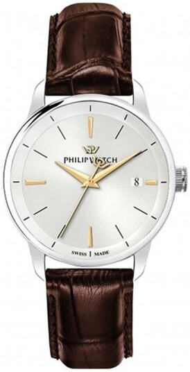 Philip Watch Herreklokke R8251150008 Classic Sølvfarget/Lær Ø40 mm
