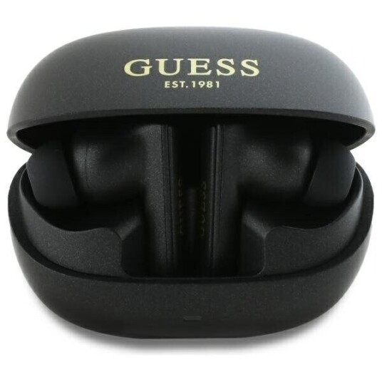 Guess GUTWST88MCTGK TWS + dokkingstasjon svart/svart Capsule Trykt logo
