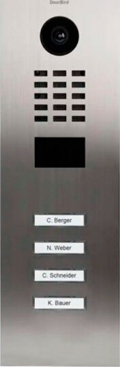Doorbird Dørtelefon D2104V Video Med 4 Knapper (Innfelt) Rustfritt Stål V2A