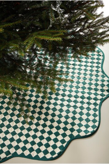 Jotex Rundt Bomullsteppe ø 125 Cm Bomull/Polyester Beige/grønn LYRA 204581502120
