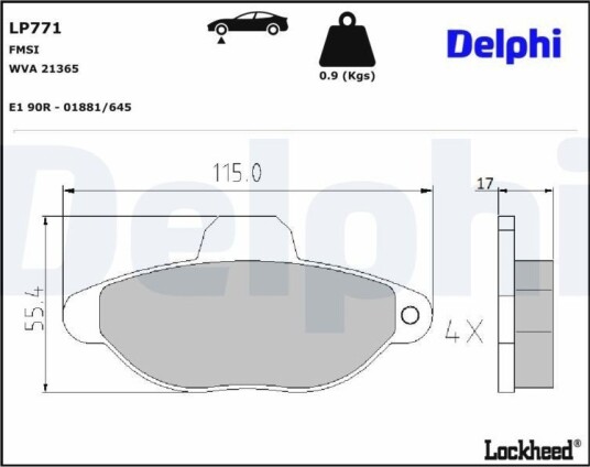 DELPHI LP771 Bremseklosser