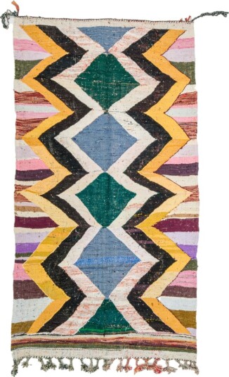 Marokkansk Boucherouite teppe 135 x 260 cm Størrelse: 135 x 260 cm