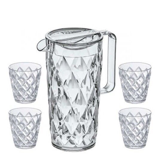 Koziol Crystal karaffel + glass 4 stk klar
