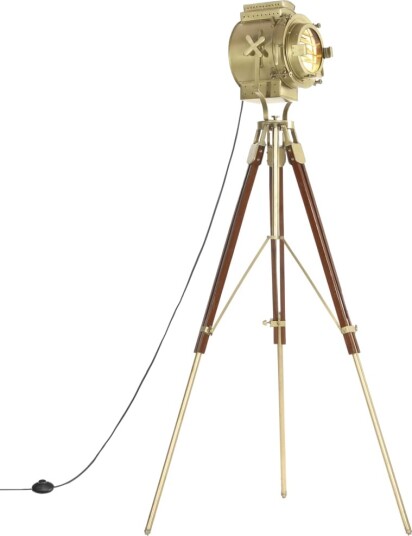 Gulvlampe med stativ i heltre mango