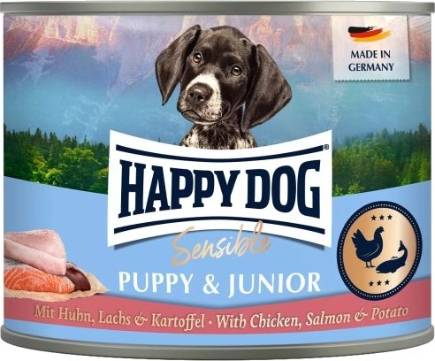 Happy Dog Puppy Sensible &Junior Våtfôr Til Hund Laks Og Potet Kylling 200 G