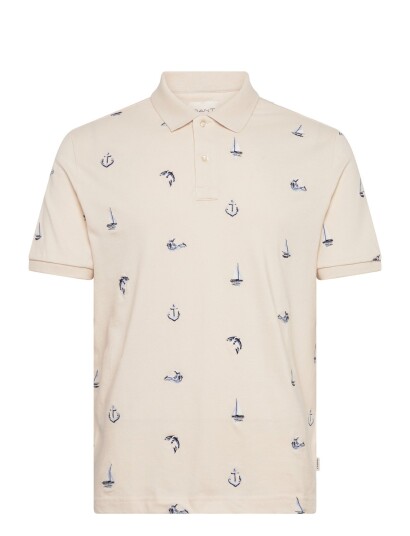 GANT Embroidered Ss Polo Cream L