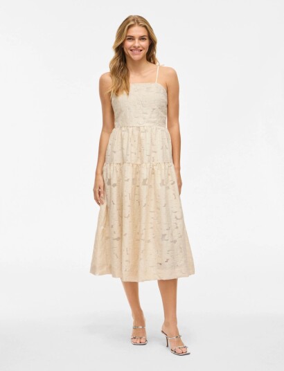 Vila Vihelna Strap Midi Dress Cream 40 Vila Vihelna Strap Midi Dress Cream 40