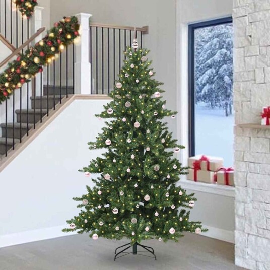  Kunstig sammensatt juletre med 300 LED med stativ 240 cm PVC