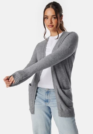 VILA Viril Open L/S Knit Cardigan Medium Grey Melange S VILA Viril Open L/S Knit Cardigan Medium Grey Melange S