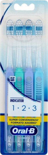 Oral-B Indicator 1-2-3 Tannbørster Medium 4 stk.