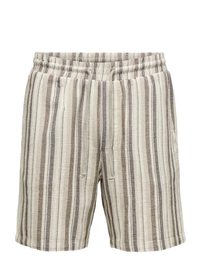 ONLY & SONS Onstrev Life Reg Stru Stripe Shorts Noos Beige XS ONLY & SONS Onstrev Life Reg Stru Stripe Shorts Noos Beige XS