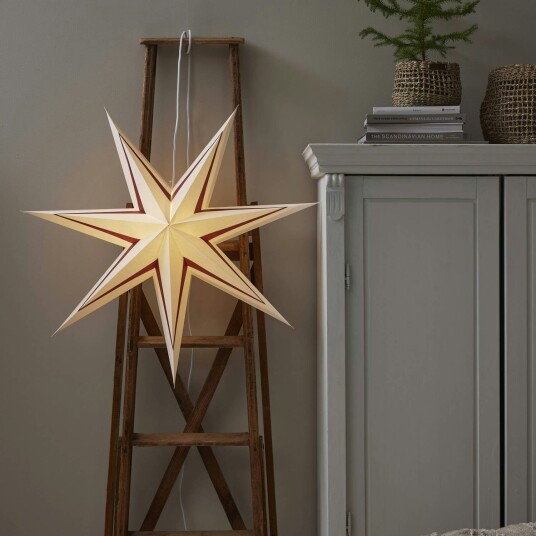 Star Trading Stripe julestjerne med lys rød 80 cm Star Trading Stripe julestjerne med lys rød 80 cm