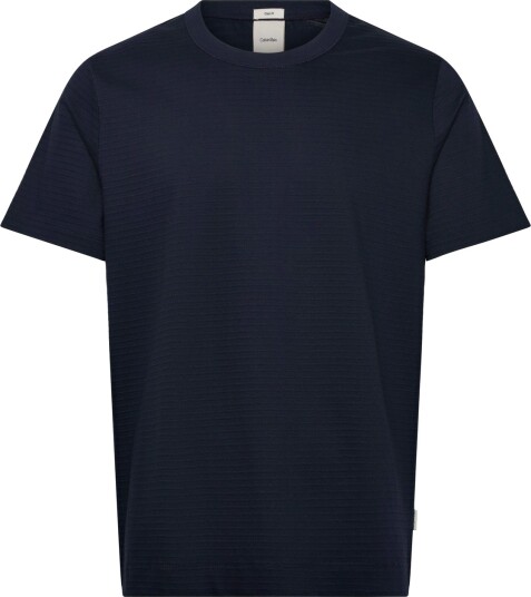 Calvin Klein Ss Textured Stripe Crewnk Tee Navy L