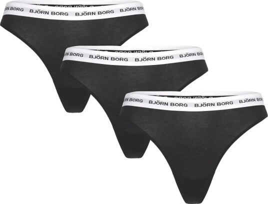 Björn Borg Logo Thong 3P   Black   XXL