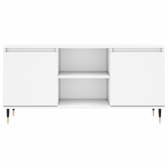 vidaXL TV-benk hvit 104x35x50 cm konstruert tre 8720845906559 vidaXL TV-benk hvit 104x35x50 cm konstruert tre 8720845906559