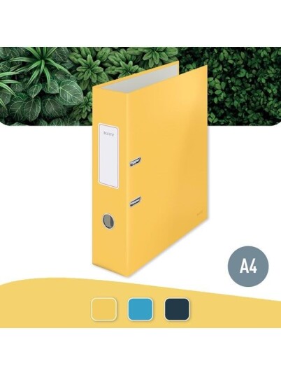 Leitz Cosy 180 brevordner i laminert kartong, 8 cm, varm gul