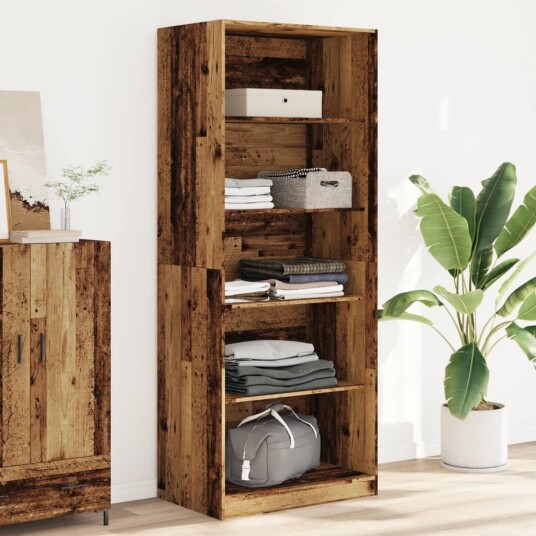 Garderobe gammelt tre 80x50x200 cm konstruert tre 8721158340726