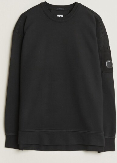 C.P. Company Brushed Emerized Fleece Lens Sweatshirt Black