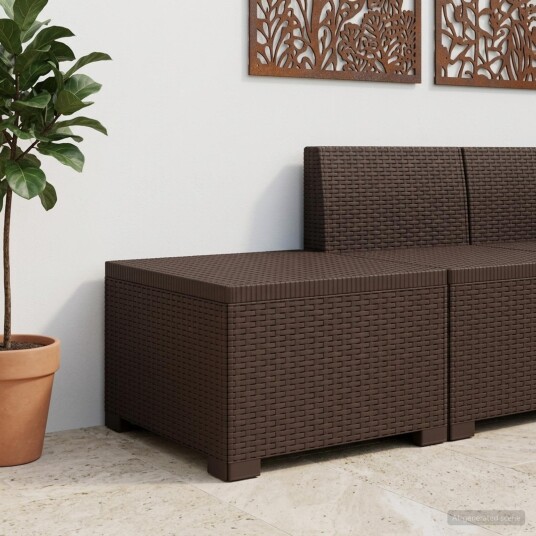 vidaXL 1 seters Hage Sofa Rattan Utseende PP Brun