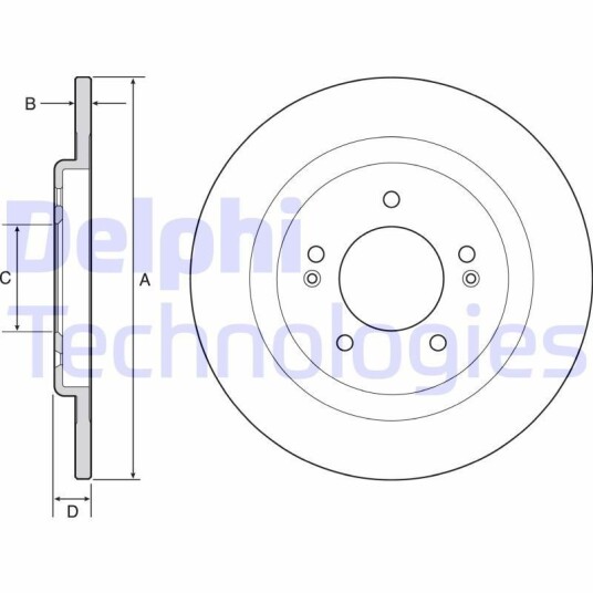 Bremseskive DELPHI BG4563C Bremseskive DELPHI BG4563C