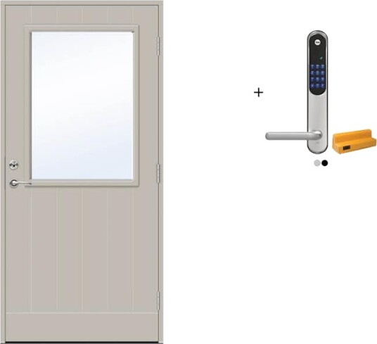 Ytterdør Swedoor Advance-Line Vision Astra med Yale Doorman Classic Home